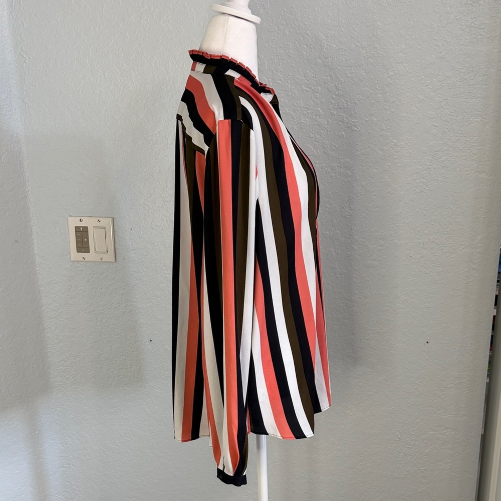 Ann Taylor Coral and Navy Striped Top - Picture 5 of 8
